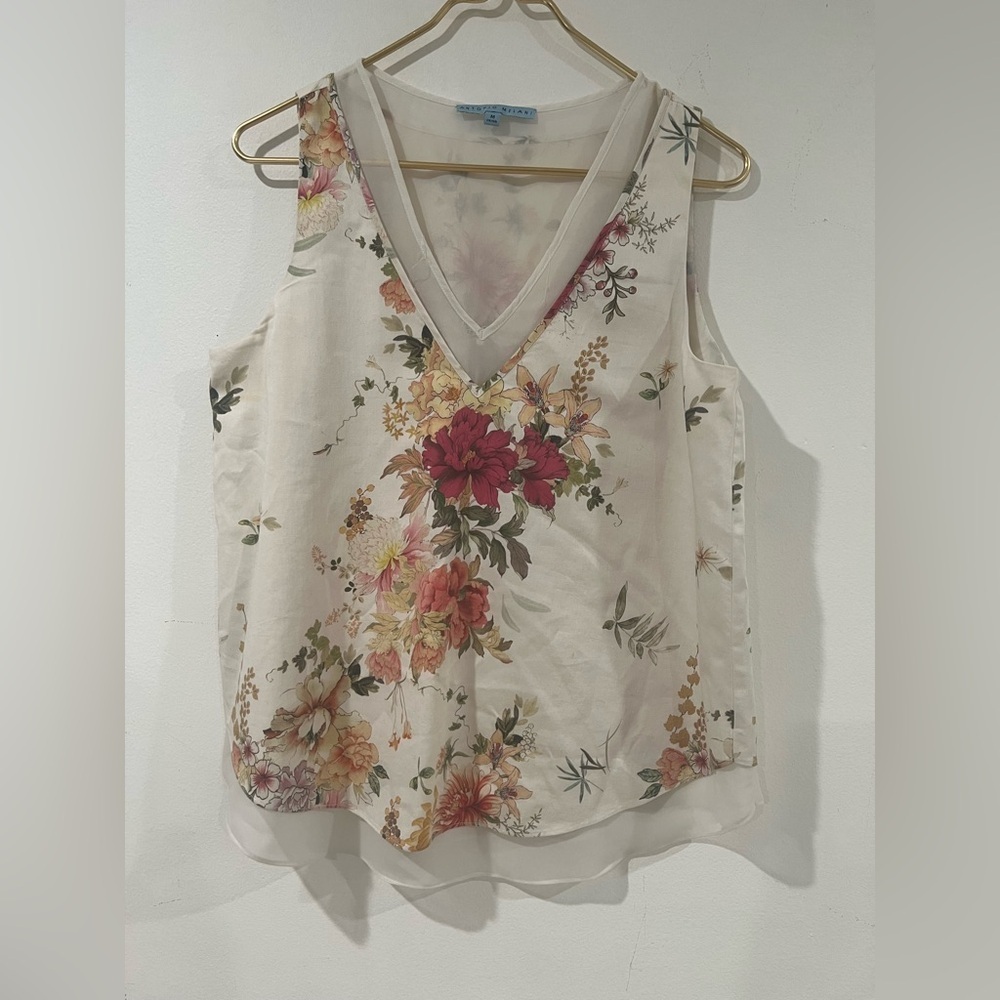 ANTONIO MELANI Floral V-Neck Blouse  M